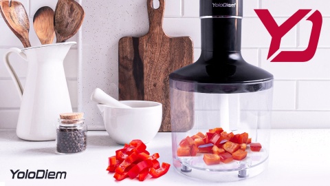 BLENDER RĘCZNY WIELOFUNKCYJNY 9W1 1500W PRO 4 TYTANOWE OSTRZA BOGATY ZESTAW