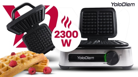 GOFROWNICA 2300W 2 DUŻE GOFRY NIEPRZYWIERAJĄCA POWŁOKA REGULACJA PIECZENIA