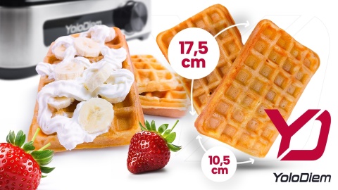 GOFROWNICA 2300W 2 DUŻE GOFRY NIEPRZYWIERAJĄCA POWŁOKA REGULACJA PIECZENIA
