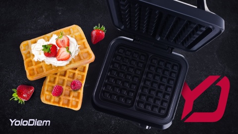 GOFROWNICA 2300W 2 DUŻE GOFRY NIEPRZYWIERAJĄCA POWŁOKA REGULACJA PIECZENIA