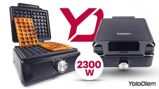 GOFROWNICA 2300W 2 DUŻE GOFRY REGULACJA CHRUPKOŚCI NIEPRZYWIERAJĄCA POWŁOKA