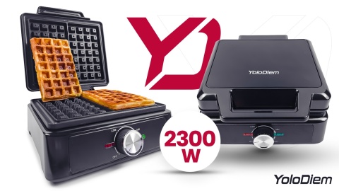 GOFROWNICA 2300W 2 DUŻE GOFRY REGULACJA CHRUPKOŚCI NIEPRZYWIERAJĄCA POWŁOKA