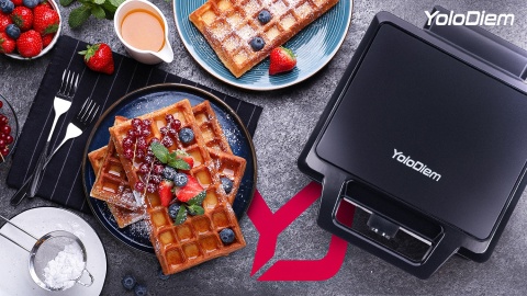 GOFROWNICA 2300W 2 DUŻE GOFRY REGULACJA CHRUPKOŚCI NIEPRZYWIERAJĄCA POWŁOKA