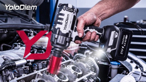 KLUCZ UDAROWY AKUMULATOROWY 1000NM 1/2" Elektryczny do Kół 2xAKU 4AH ZESTAW