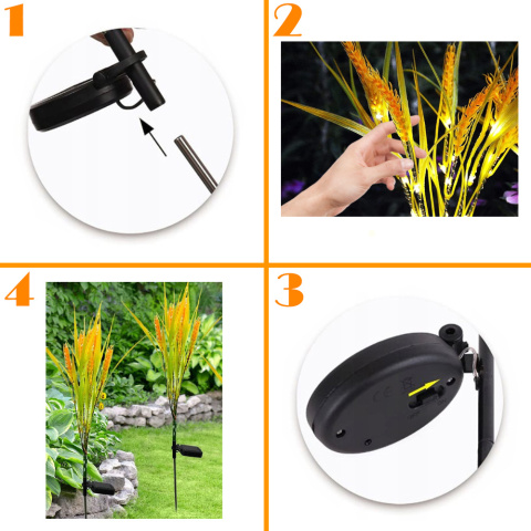 Pszenica 80cm Lampka Solarna Ogrodowa LED - Lampa Lampki Solarne Ogrodowe