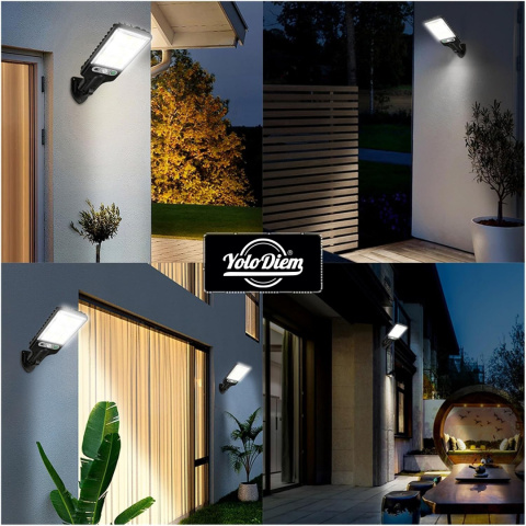 Lampa Solarna z Czujnikiem Ruchu i Zmierzchu COB LED - Latarnia Ogrodowa + Pilot Lampa Solarna z Czujnikiem Ruchu i Zmierzchu COB LED - Latarnia Ogrodowa + Pilot