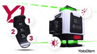 POZIOMICA LASEROWA 360 Laser Krzyżowy Zielony POZIOMNICA 4D 16 LINII ZESTAW