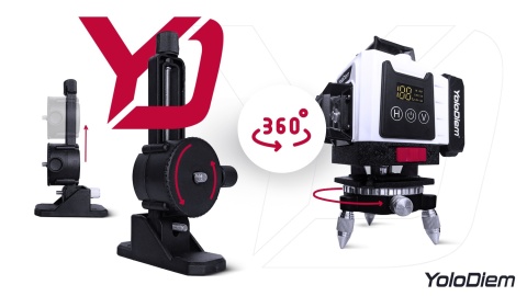 POZIOMICA LASEROWA 360 Laser Krzyżowy Zielony POZIOMNICA 4D 16 LINII ZESTAW