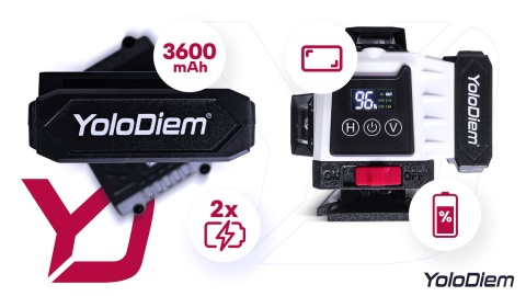POZIOMICA LASEROWA 360 Laser Krzyżowy Zielony POZIOMNICA 4D 16 LINII ZESTAW